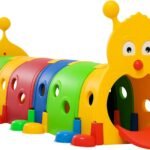 Caterpillar Tunnel, Toddler Tunnel for Kids Crawl and Climb Through, Kids' Play Structure Indoor Outdoor, 6 Sections, Multicolored